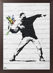 バンクシー ポスター フラワーボンバー Flower Bomber by Banksy 木製