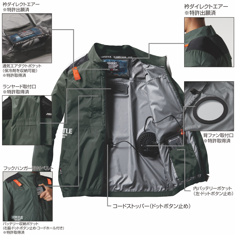 BURTLE（バートル） 2024年モデル エアークラフト 遮熱 長袖ブルゾン