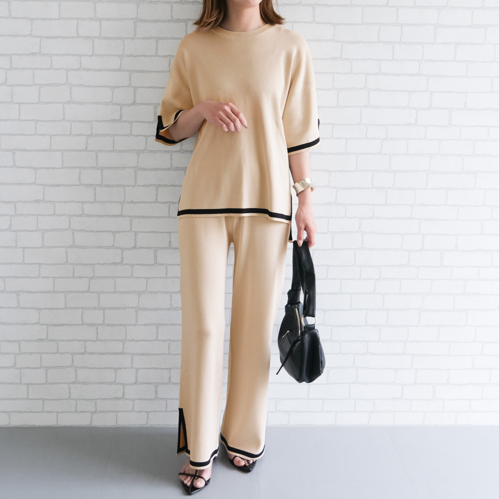 aquagarage（アクアガレージ） バイカラーサマーニットセットアップ 春