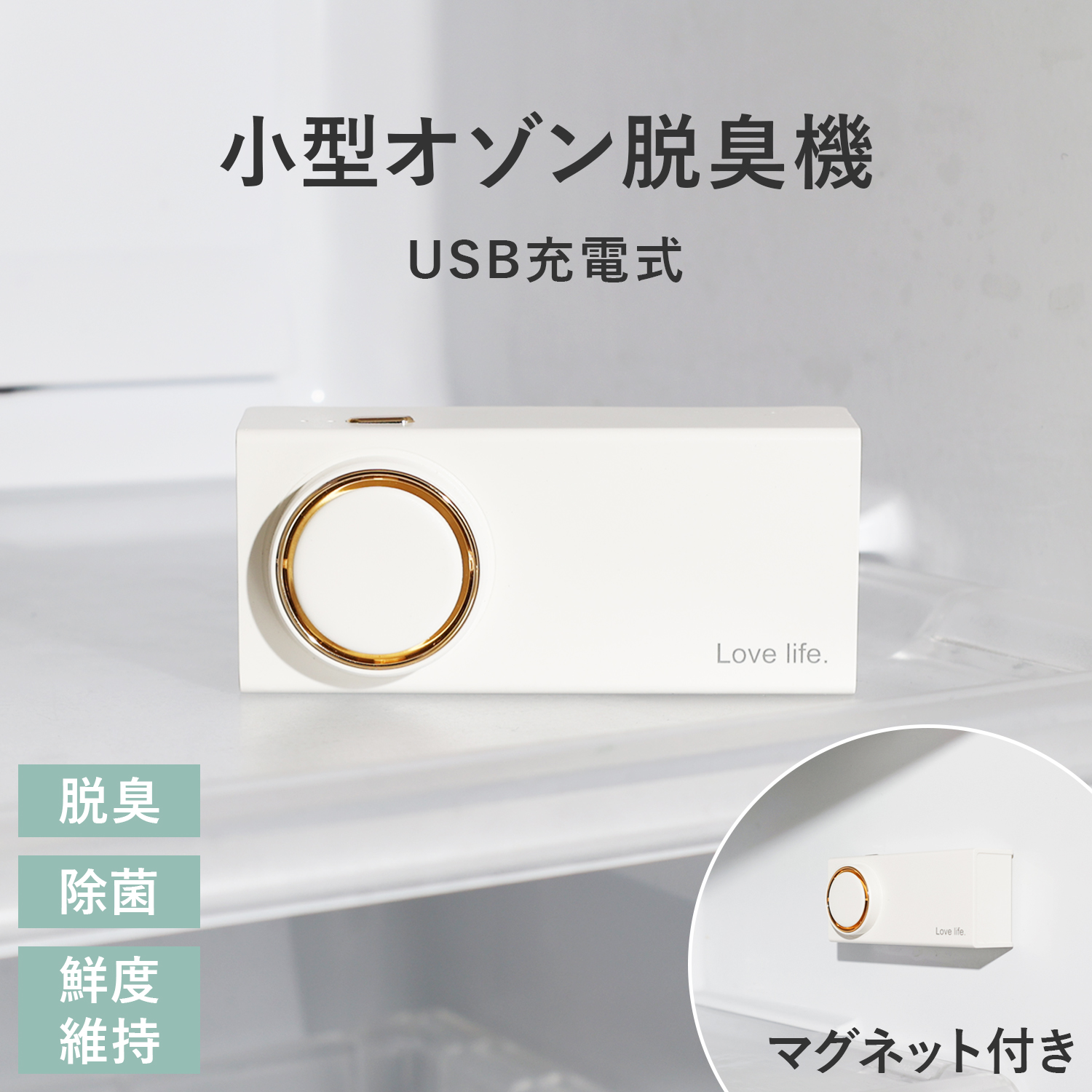 ミニ空気清浄機 オゾン発生器 脱臭 脱臭機 除菌 充電式 オゾン脱臭機