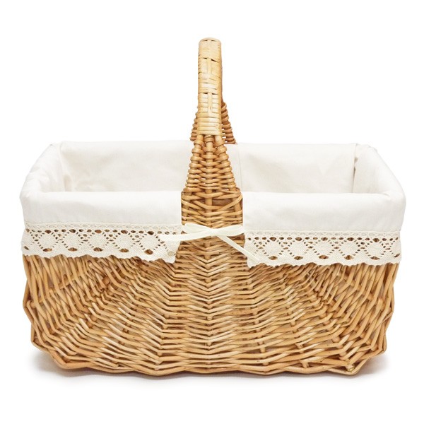 かご バスケット 布付き ピクニックバスケット 大きい かわいい