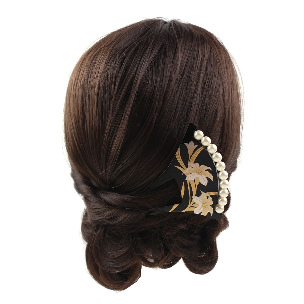髪飾り 留袖 結婚式 成人式 和装 バチ型パール簪 かんざし 百合 着物