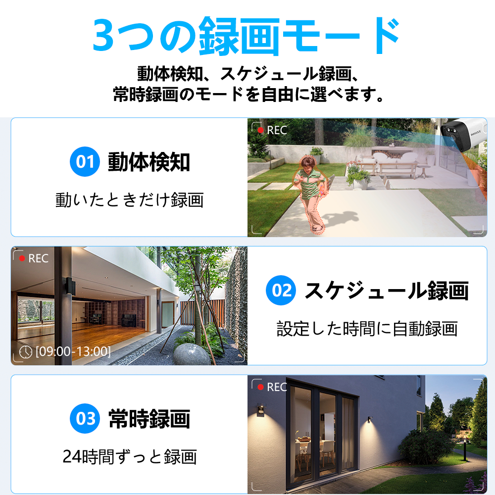 防犯カメラ 屋外 家庭用 防犯カメラセット 4台 電源不要 500万画素 PoE