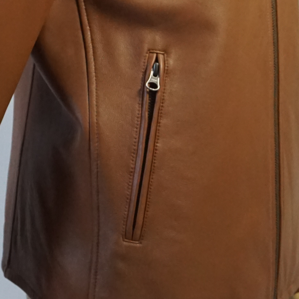 レザージャケット キャメル ライトブラウン 羊革 革ジャン ラムレザー