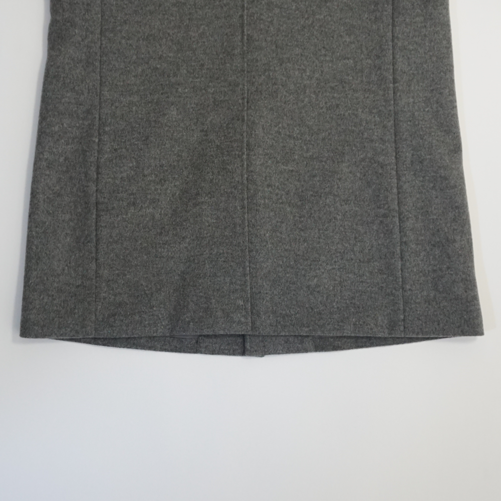 カシミヤブレンド ステンカラー ハーフコート グレー メンズ ウール