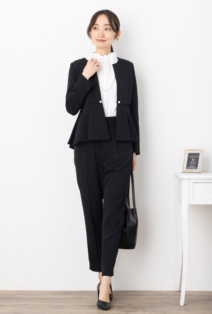 パンツ スーツ レディース セレモニー 入学式 ママスーツ 卒業式 合繊