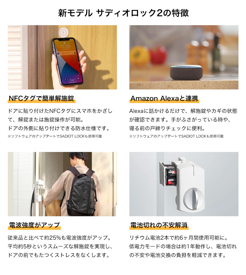 サディオロック2 SADIOT LOCK2 スマートロック スマートキー 玄関