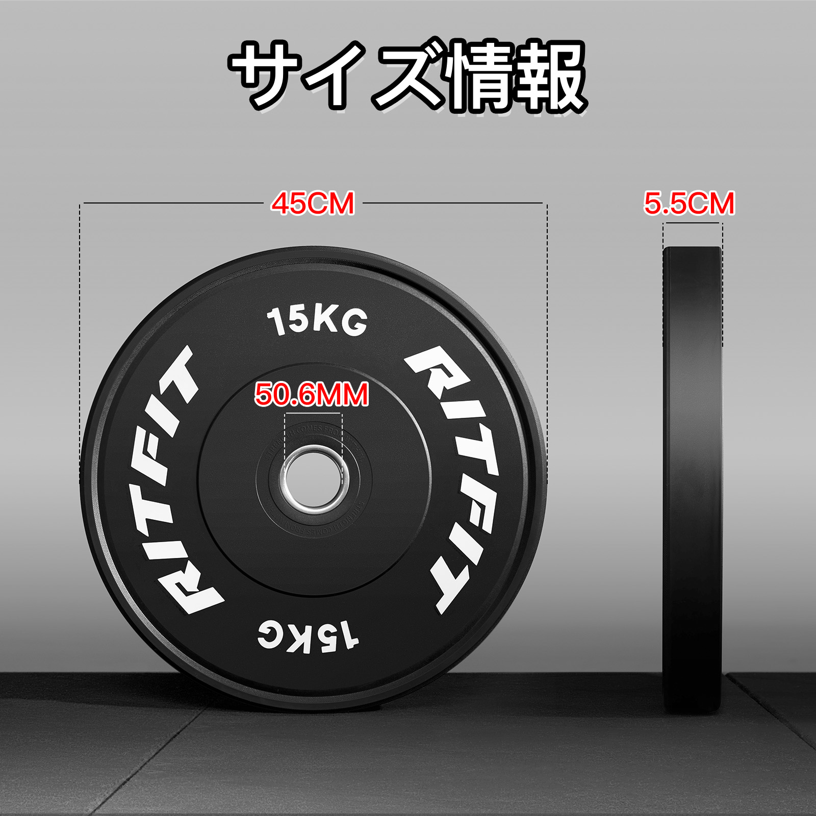 RITFIT バーベルプレート ダンベルプレート ラバーコーティング