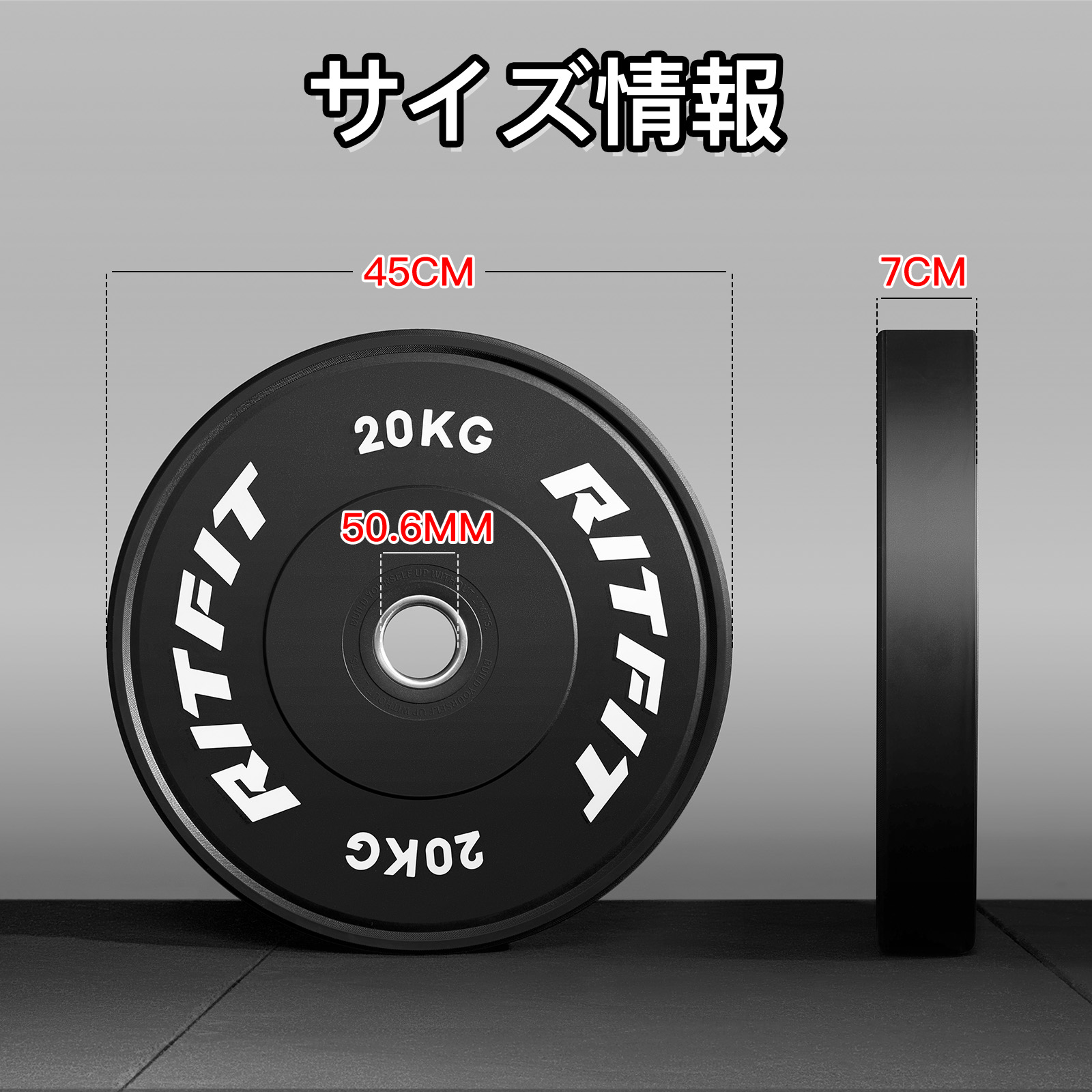 RITFIT バーベルプレート ダンベルプレート ラバープレート