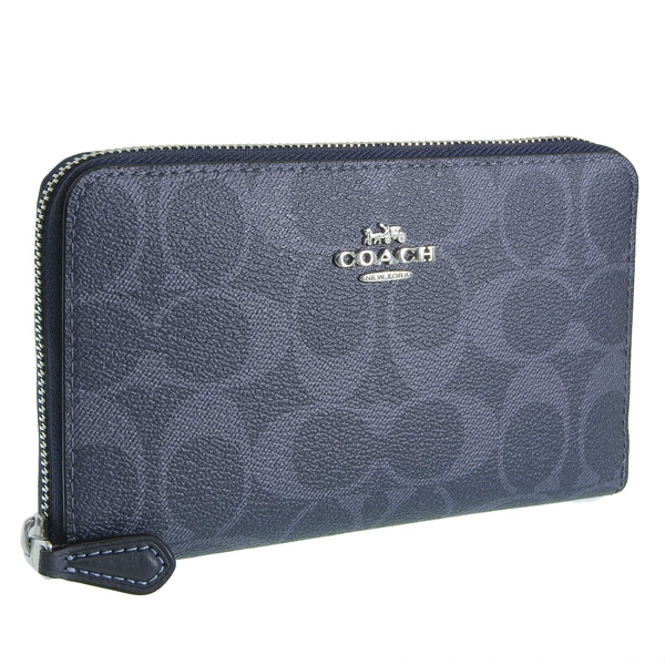 COACH（コーチ） 財布 レディース 長財布 アウトレット ネイビー