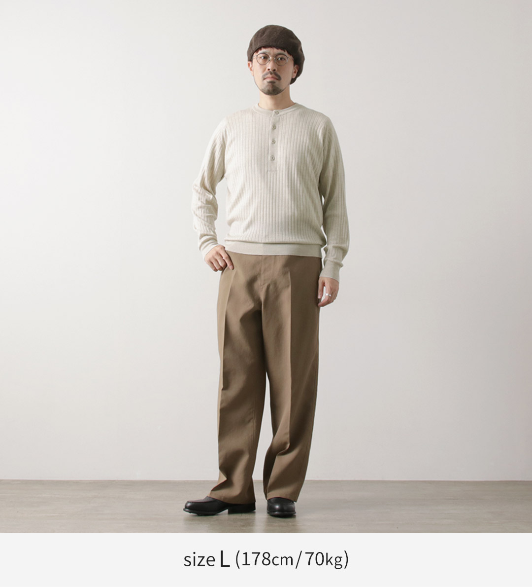JOHN SMEDLEY（ジョンスメドレー） A4713 30G ヘンリーネック リブ