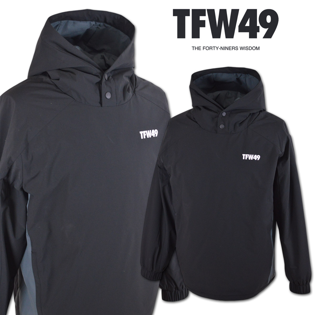 TFW49 プルオーバー ゴルフウェア メンズ パーカー 防寒 秋冬用 黒 M L