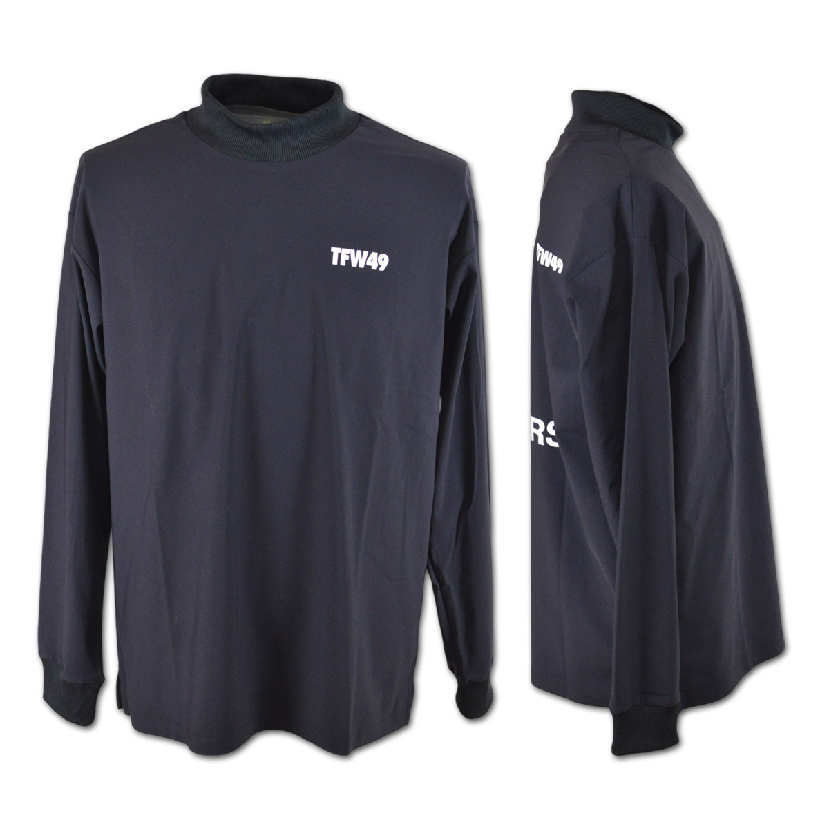 新品 TFW49 ニットポロ 長袖 カットソー 黒 セーター ゴルフ 秋冬