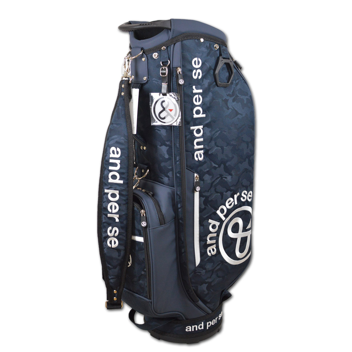 and per se（アンパスィ） キャディバッグ メンズ レディース 白 紺 9