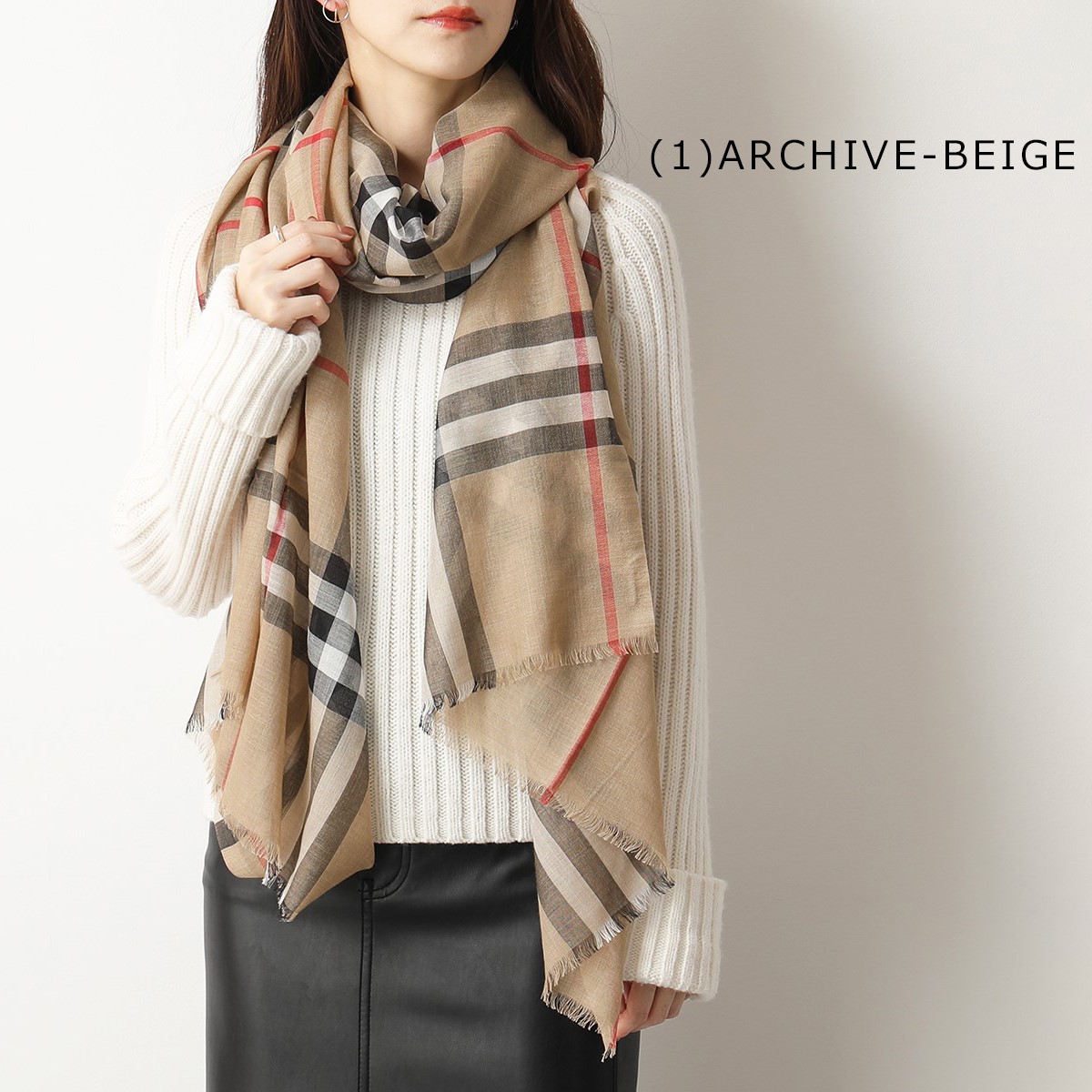 BURBERRY（バーバリー） ストール GIANT CHECK GAUZE レディース