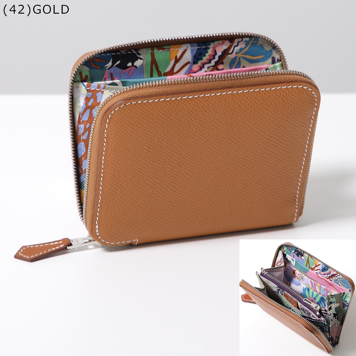 HERMES（エルメス） 二つ折り財布 アザップ シルクイン コンパクト