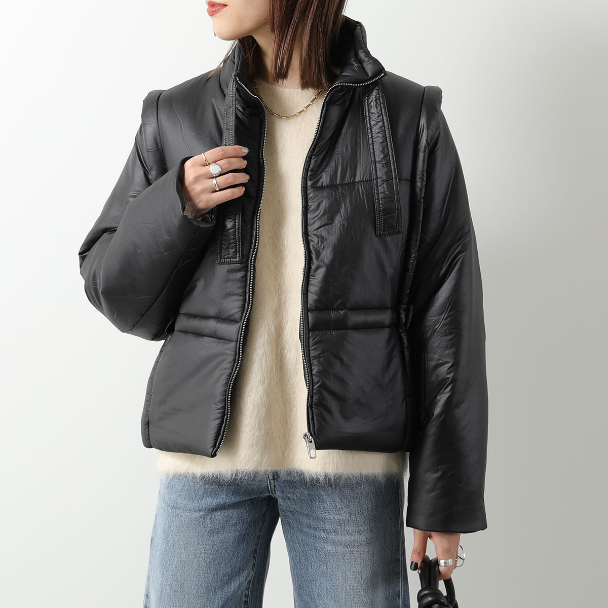 GANNI（ガニー） 中綿ジャケット Shiny Quilt Vest Jacket F8382 F8534