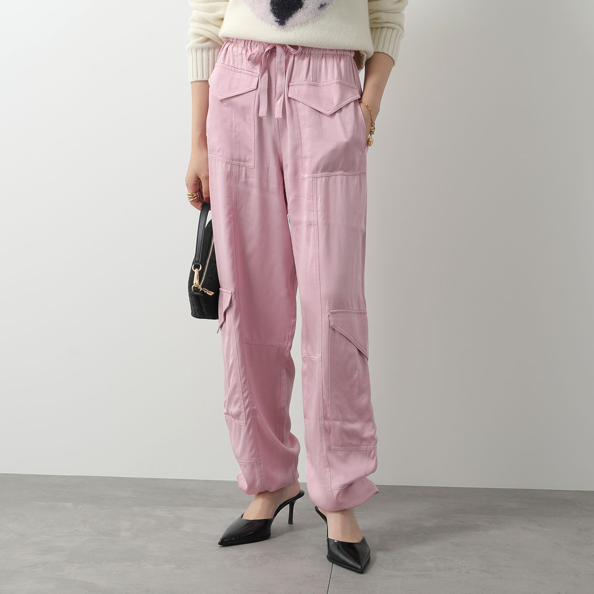 GANNI（ガニー） パンツ Washed Satin Pocket Pants F9225 F8557 6676