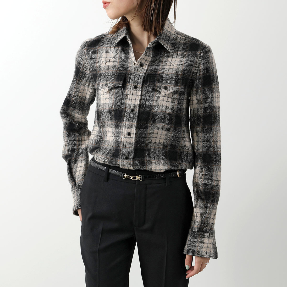 SAINT LAURENT サンローラン フランネルシャツ 615139 Y22OA