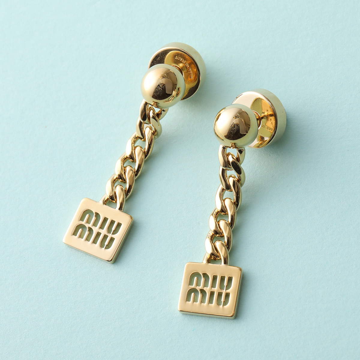 miu miu（ミュウミュウ） ピアス 5IO125 2DTU レディース メタル ロゴ