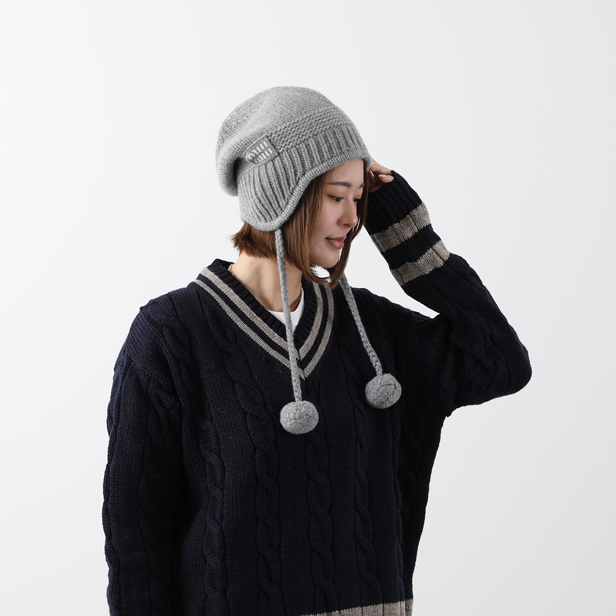 miu miu（ミュウミュウ） ニット帽 5HC324 2F8S レディース ウール