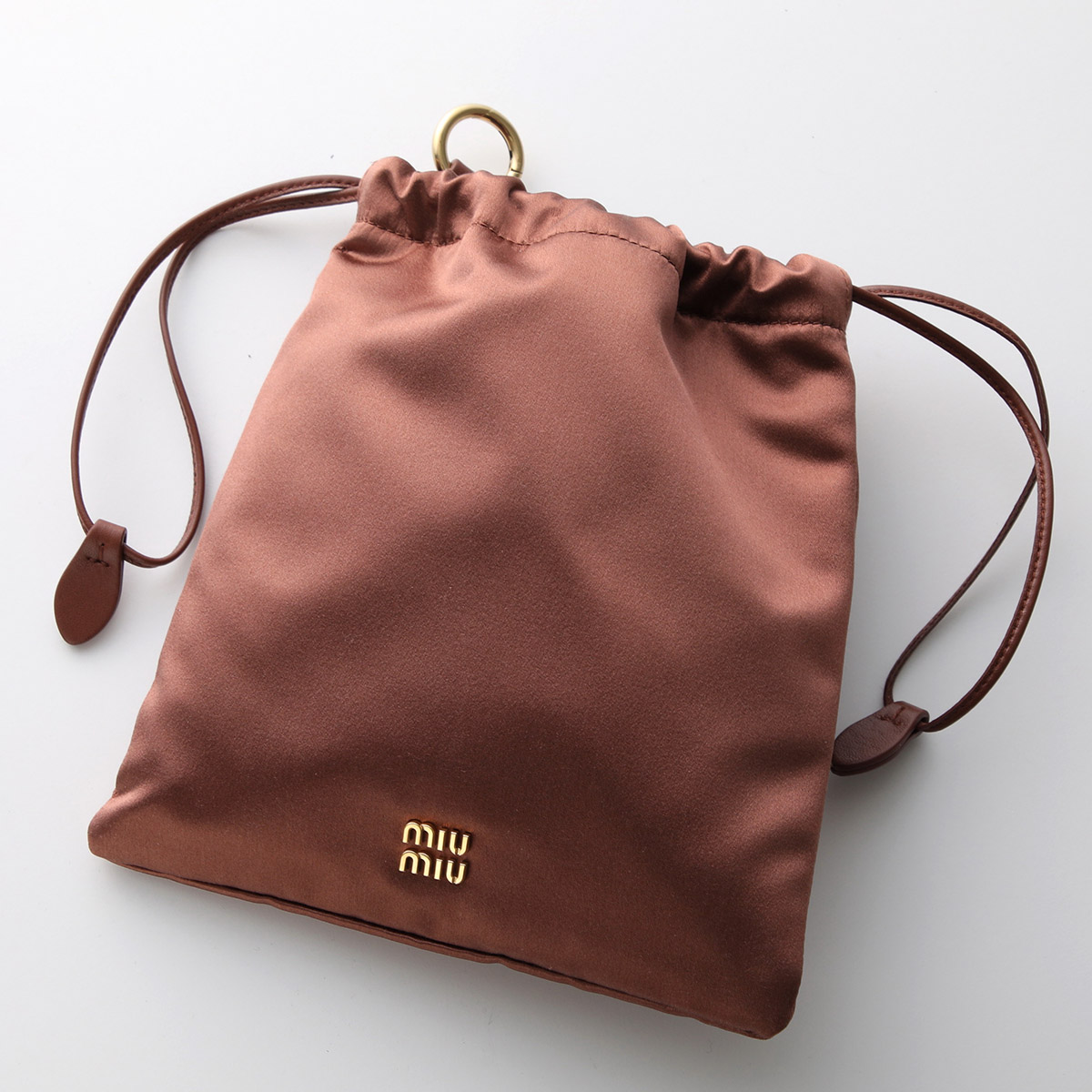 miu miu（ミュウミュウ） ポーチ 5NG010 049 レディース サテン レザー