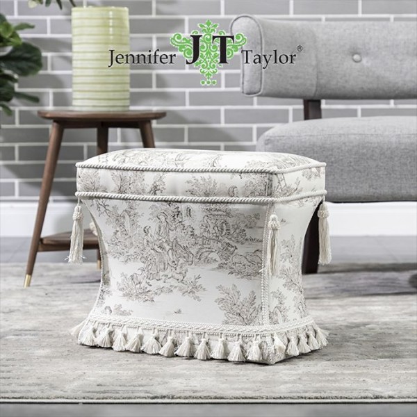 フットスツール 小型 フットレスト 足置き ジュイ柄 ジェニファー