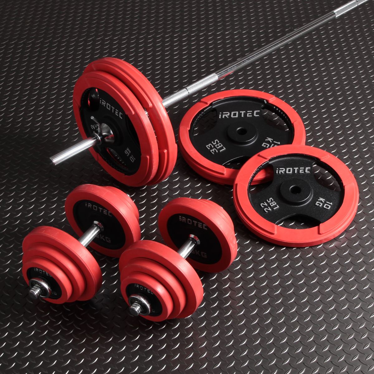 ストレングスセットR100K プレスベンチ + ラバーバーベルダンベル100kg