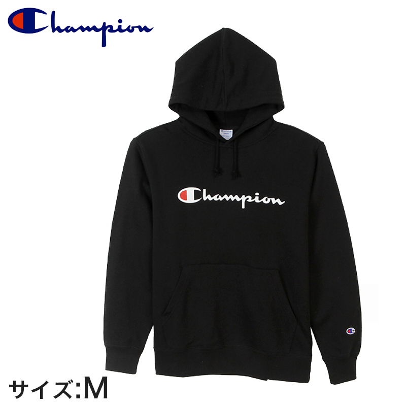 Champion（チャンピオン） パーカー メンズ 綿100％ 裏毛 黒 プル