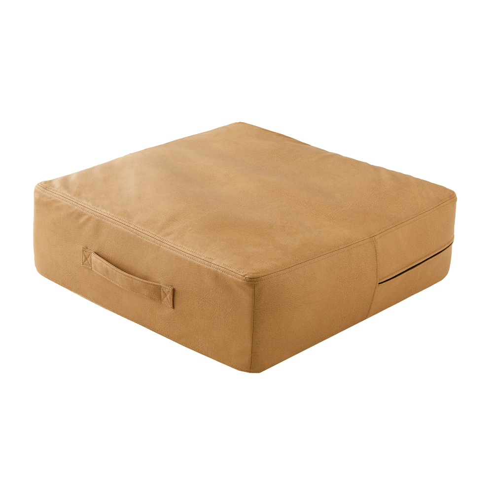 トランポリン クッション 58×58cm ポケットコイル レザーファブリック