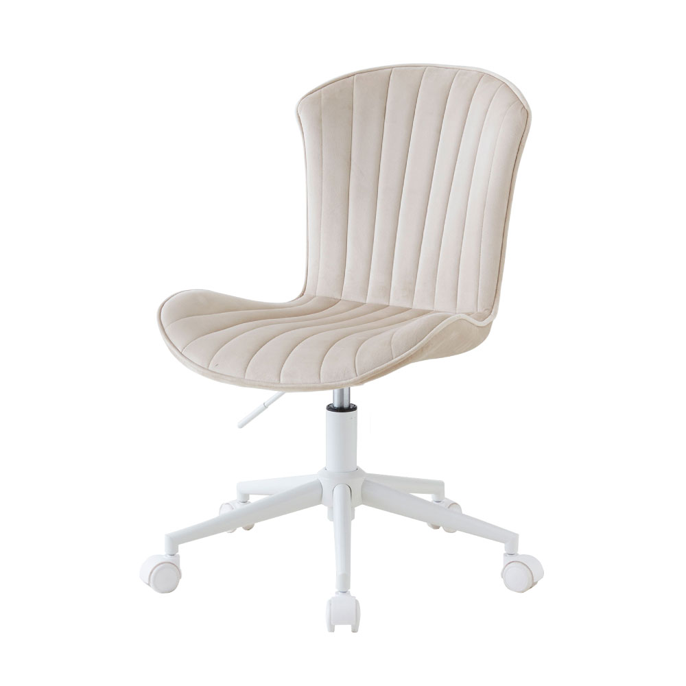 ASHEL デスクチェア おしゃれ ベロア キャスター 白脚 疲れない 韓国