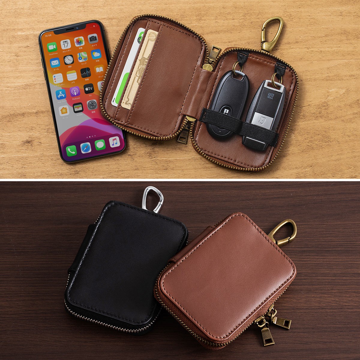 SANWA SUPPLY（サンワサプライ） キーケース 本革 メンズ キーカバー