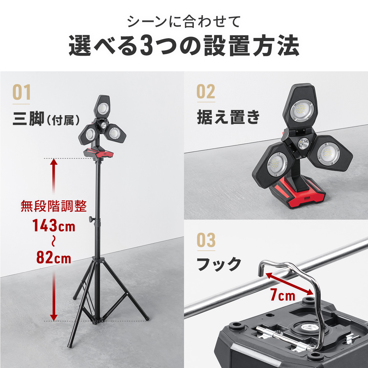SANWA SUPPLY（サンワサプライ） 投光器 LED ワークライト フラッド