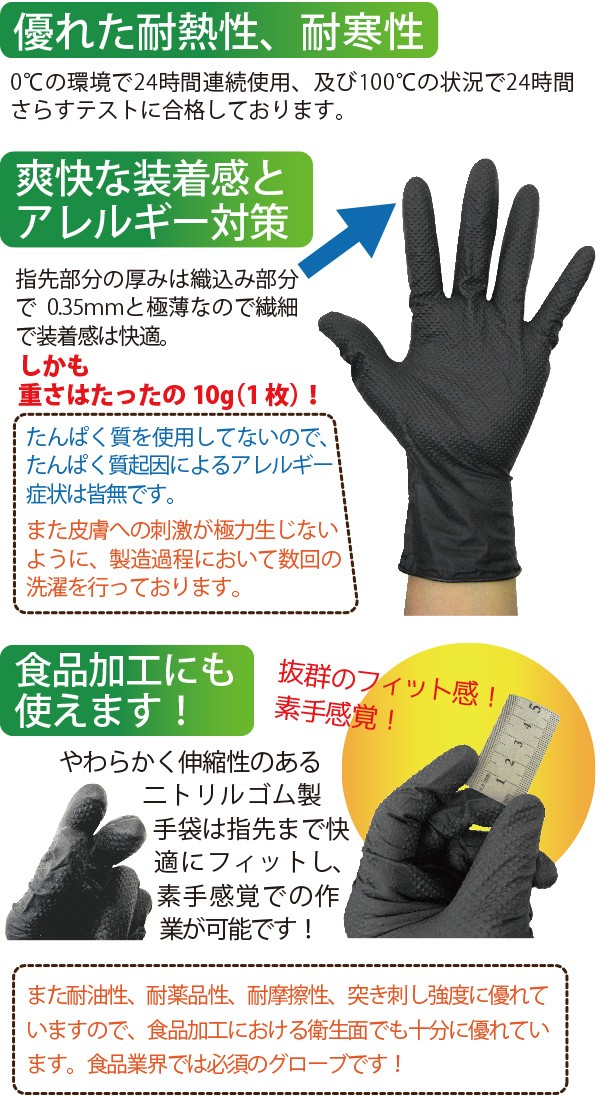 お試し少量セットニトリルグローブ【超強力グリップ】 S M L（選択