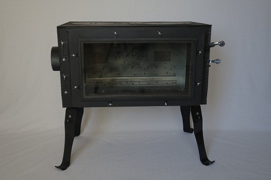 新保製作所 ロマンチカル 薪ストーブ 煙突横出し/脚長さん付/ピザ