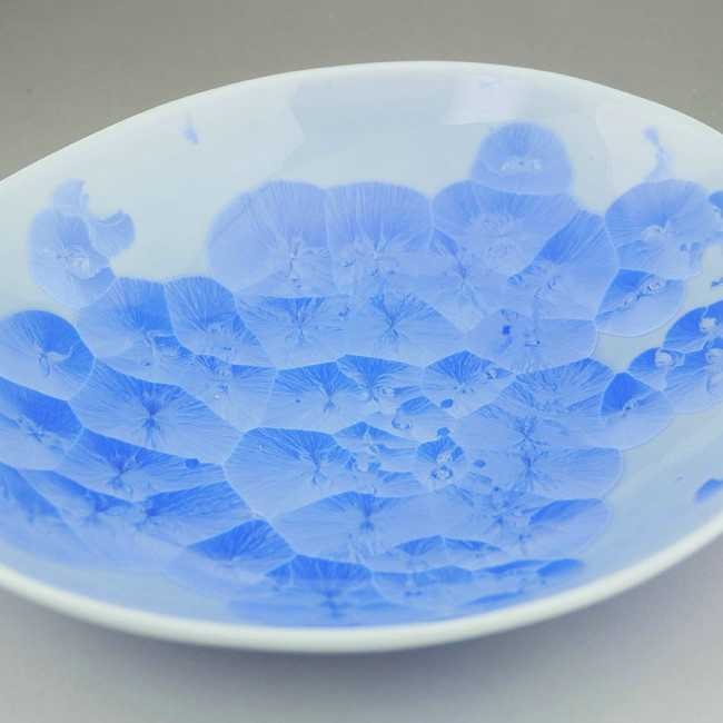 京焼 清水焼 花結晶楕円鉢 青 陶あん 中 : 松韻堂 Yahoo!店 - 通販