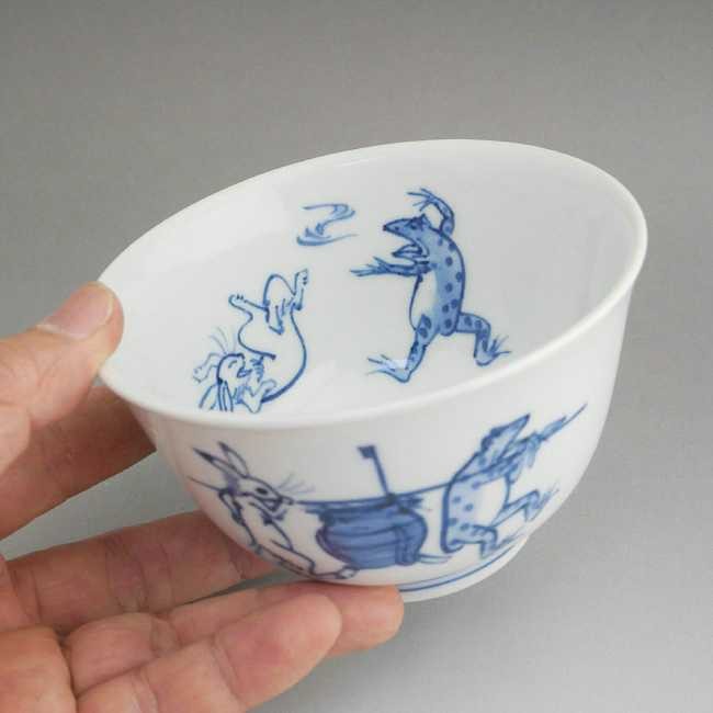 京焼 清水焼 高山寺鳥獣戯画蓋付小丼 A柄 : 松韻堂 Yahoo!店 - 通販