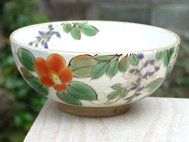 京焼 清水焼 白掛彩り草花ご飯茶碗 陶あん 小 : 松韻堂 Yahoo!店