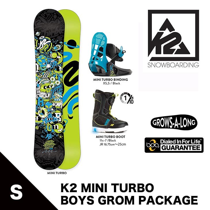K2 スノーボード キッズ 子供用 3点セット MINI TURBO BOYS GROM