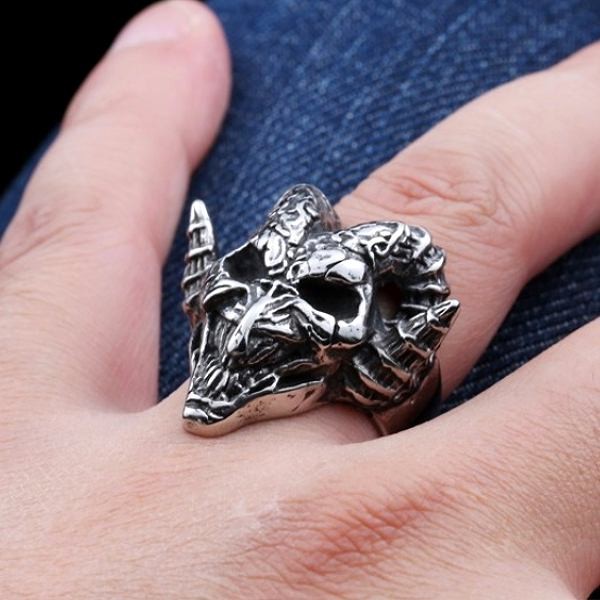 スカル リング メンズ ステンレス ステンレスリング 死神 悪魔 au4