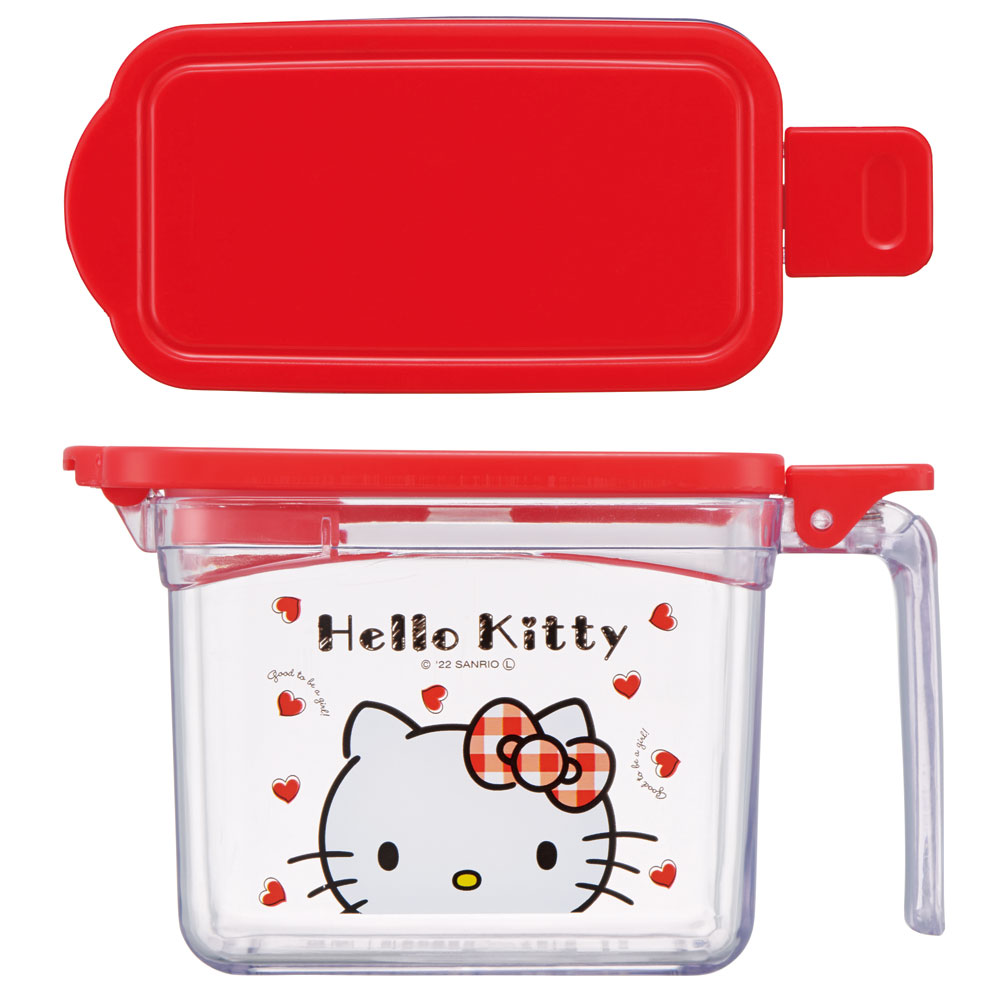 ハローキティ 調味料 ポット 380ml ワンプッシュで開く 入れ 容器 砂糖