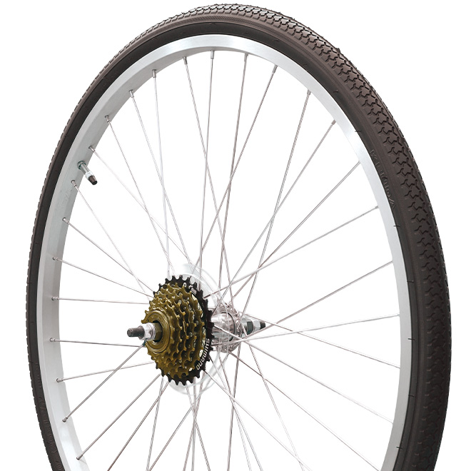 自転車 後輪 ホイールセット 完組 26インチ 26x1-3/8 タイヤ チューブ