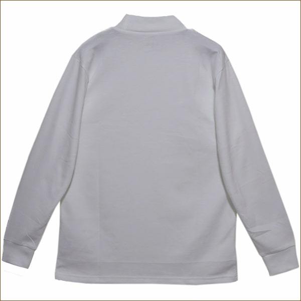 メンズ ハイネック スラブニット 長袖Tシャツ M L LL 3L ホワイト