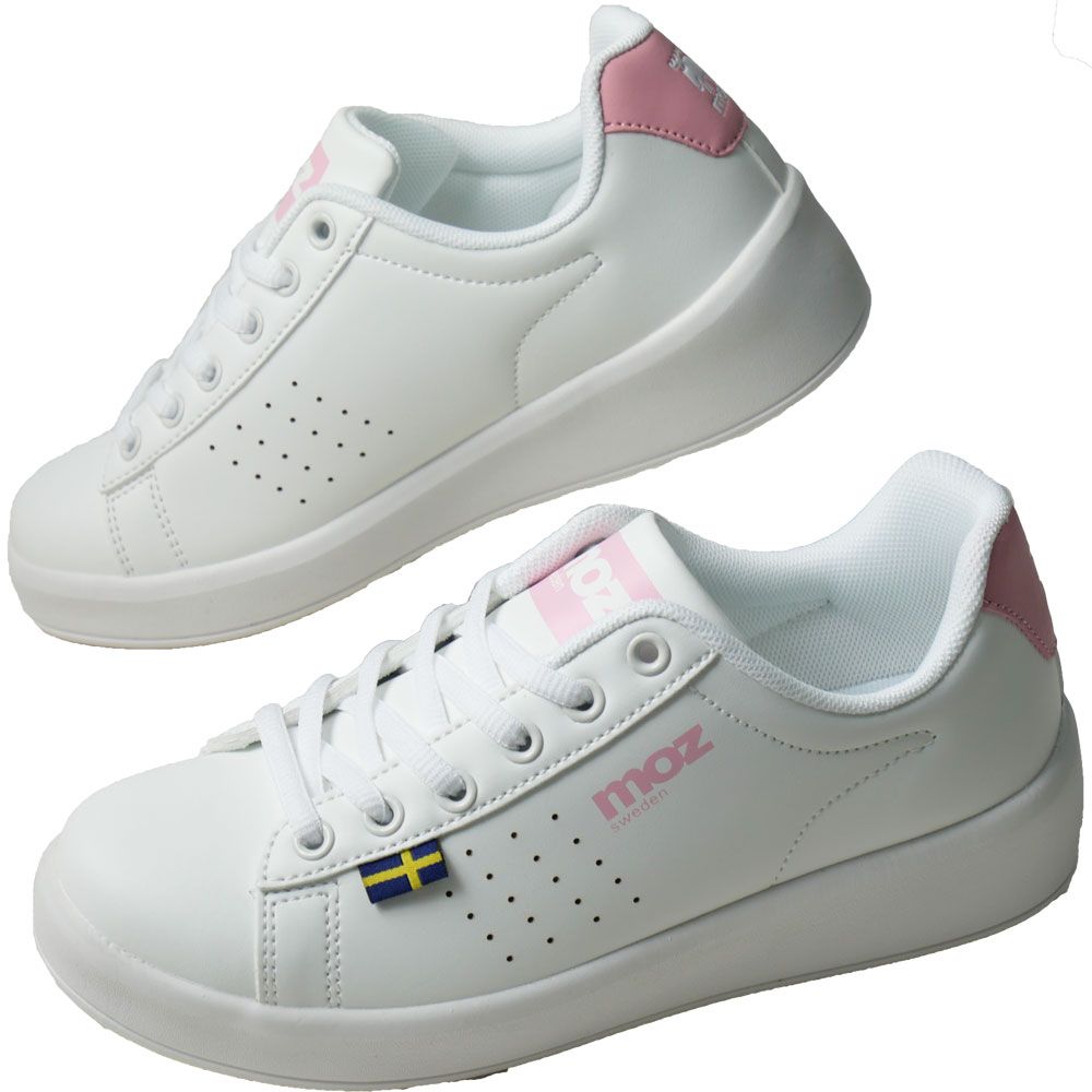 moz（モズ） スニーカー 白 レディース 厚底コートスニーカー レース