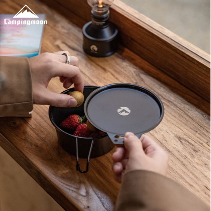 CAMPINGMOON シェラカップ 蓋 セット ブラック 黒 ふた 直火 ok シェラ