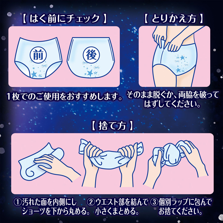 ソフィ 超熟睡 ショーツ 涼肌 M-L 生理用ナプキン 夜用 ( 5枚入