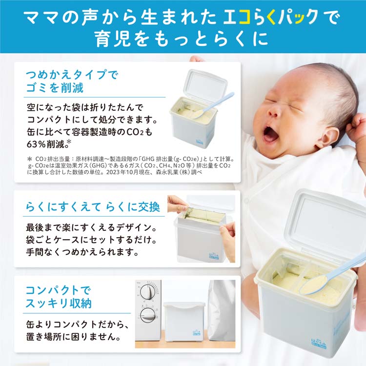 森永 はぐくみ エコらくパック つめかえ用 ( 2袋入×12箱セット(1袋400g