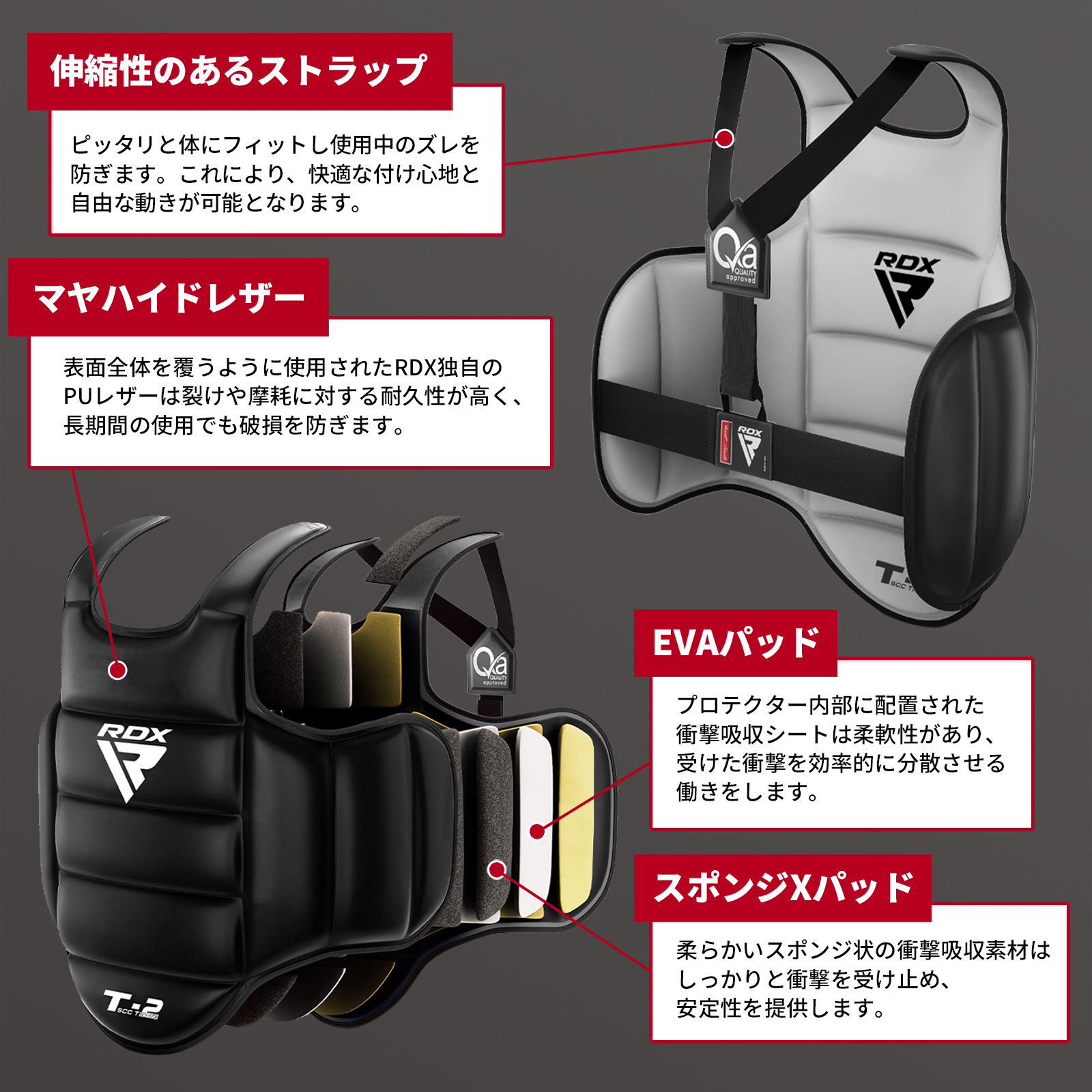 RDX 公式 チェストガード ボディプロテクター SCC-T2 リバーシブル 厚