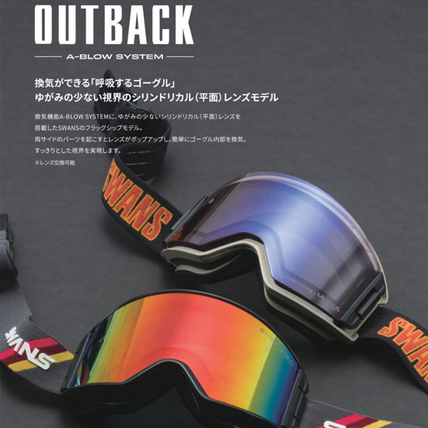 スノーゴーグル スワンズ SWANS OUTBACK A-BLOW SYSTEM 成型平面レンズ