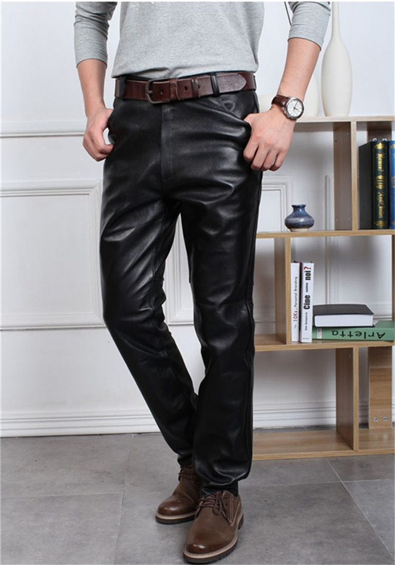 レザーパンツ メンズ 本革 山羊革 ラム革パンツ 革パン 革パンツ
